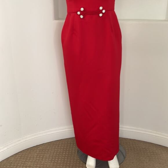 En Français By Huey Waltzer Maxi Evening Party Dress Size 14 Vintage 90s - Picture 3 of 15
